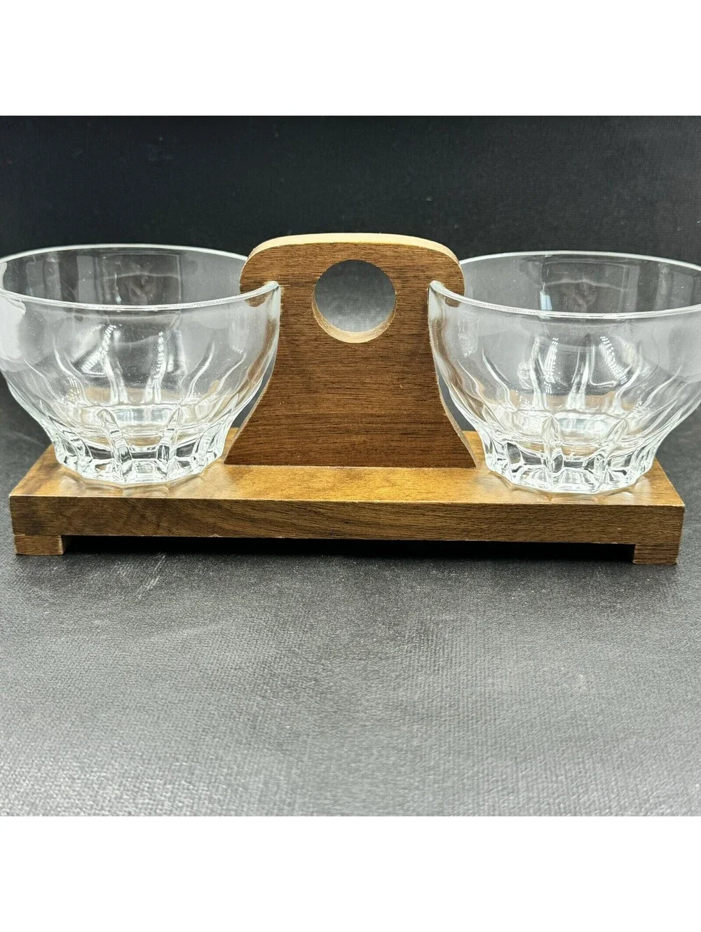 Vintage Bourbon Whiskey Glasses w Wood Carrying Case 6oz Barware Mancave Tiki